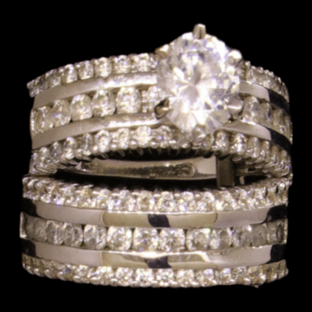18k White Gold Bridal Ring Set