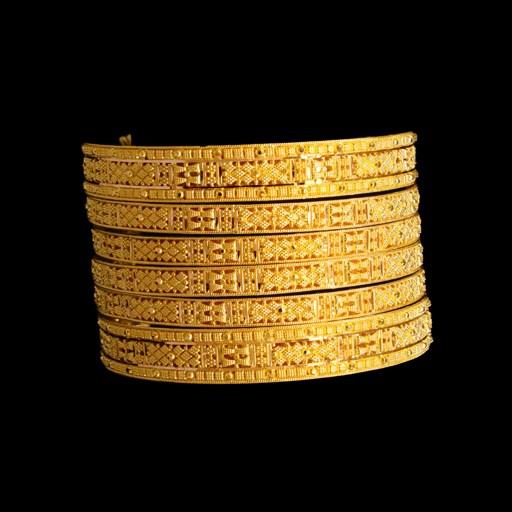 22K Gold Bangle Set, S (19) – SW18860 image 2 of 2