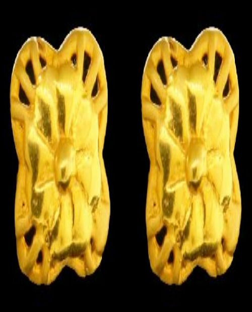22K Gold Stud Earrings - 31179