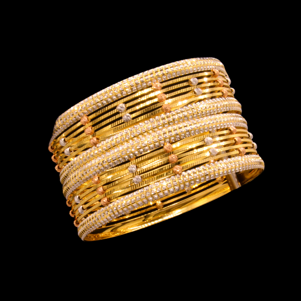 21K Gold Bangle Bracelet – SD23612 image 2 of 2