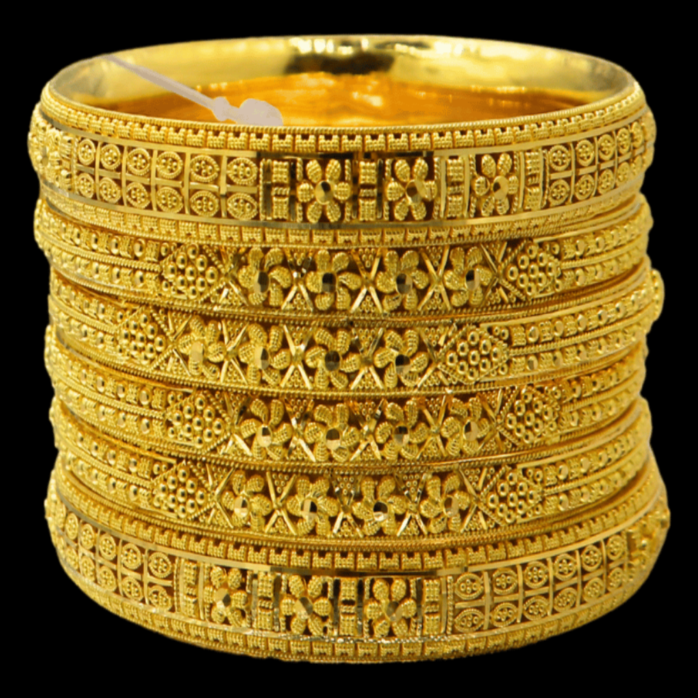 22K Gold Bangle Set (S)