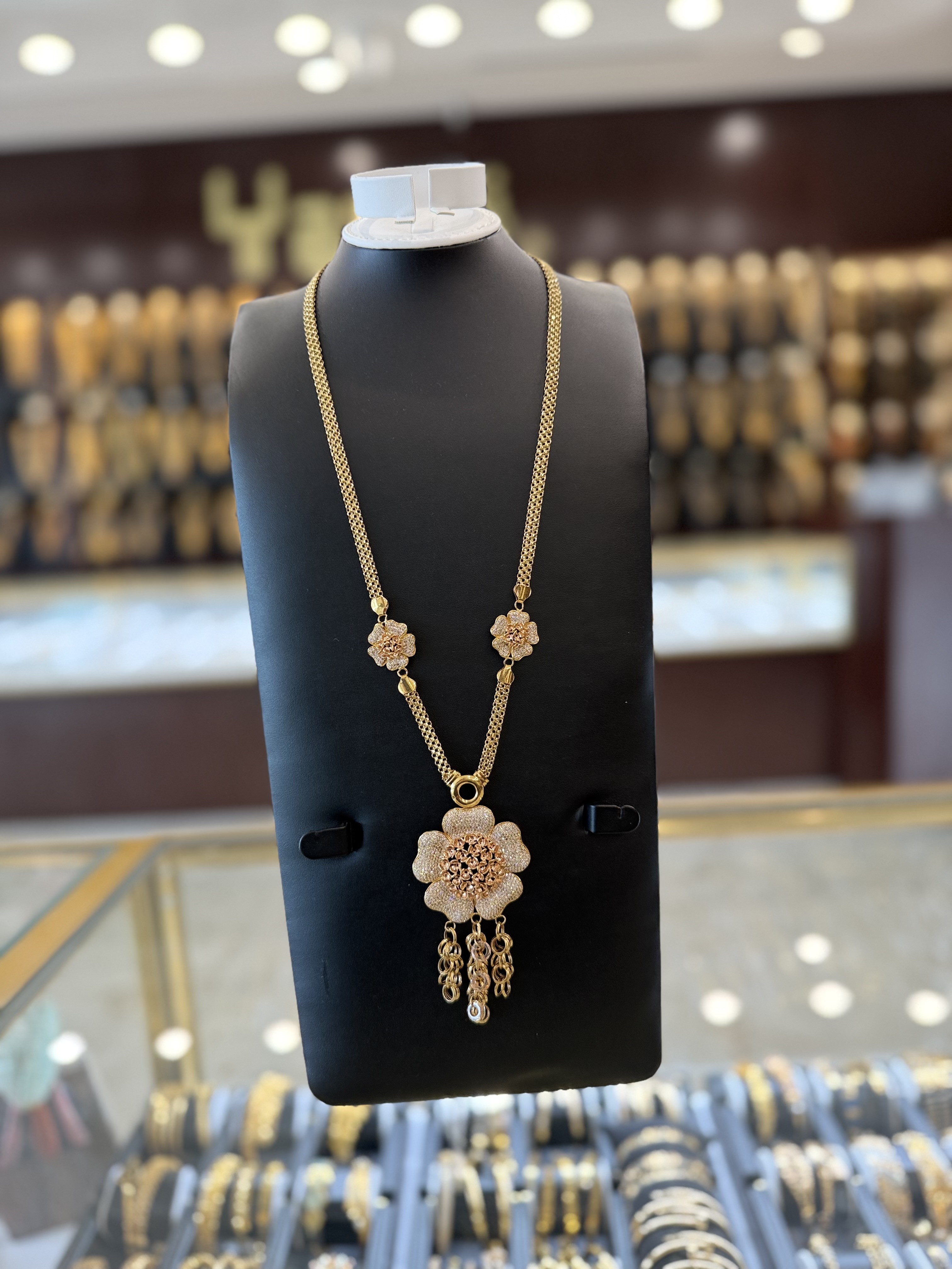21K Gold Long Necklace - FL28040