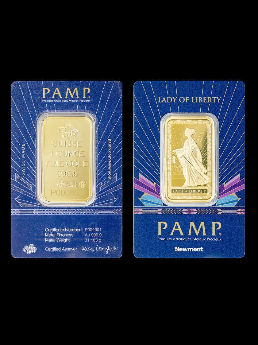 Lady of Liberty PAMP 1oz Gold Bar