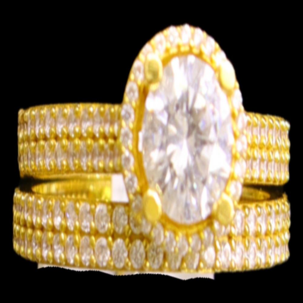21K Gold Bridal Ring Set