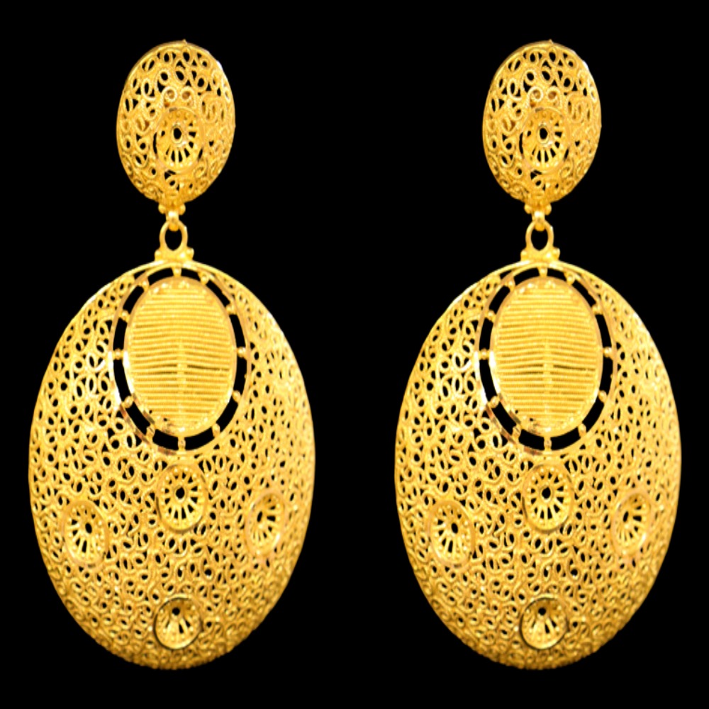 21K Gold Stud Drop Earrings - SW17993