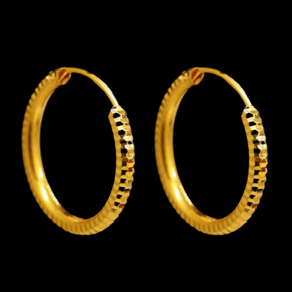 21K Gold Stud Drop Earrings - SW30974