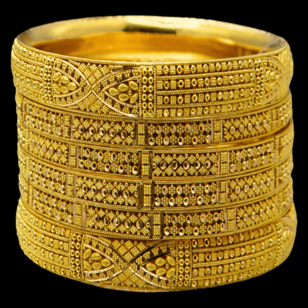 22k Gold Bangle Set (L)