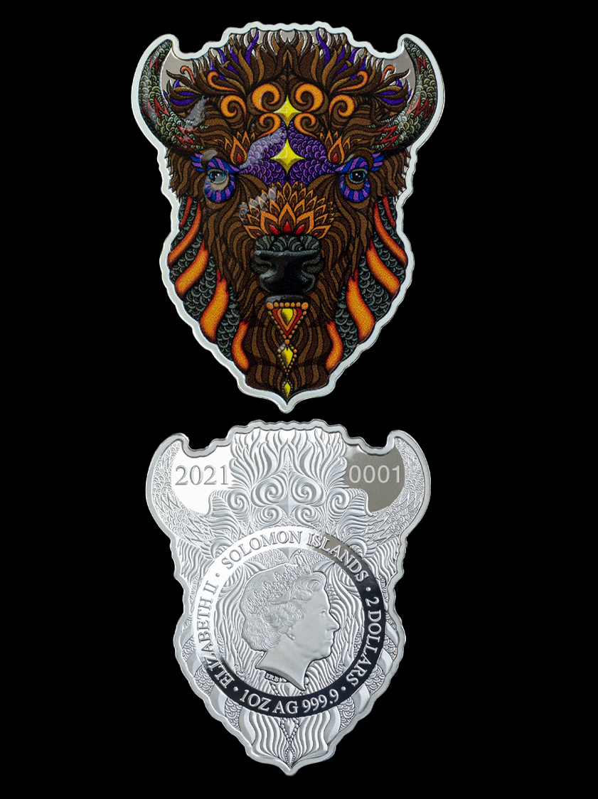 1oz Pure Silver Bison Coin – SW13931 image 3 of 3