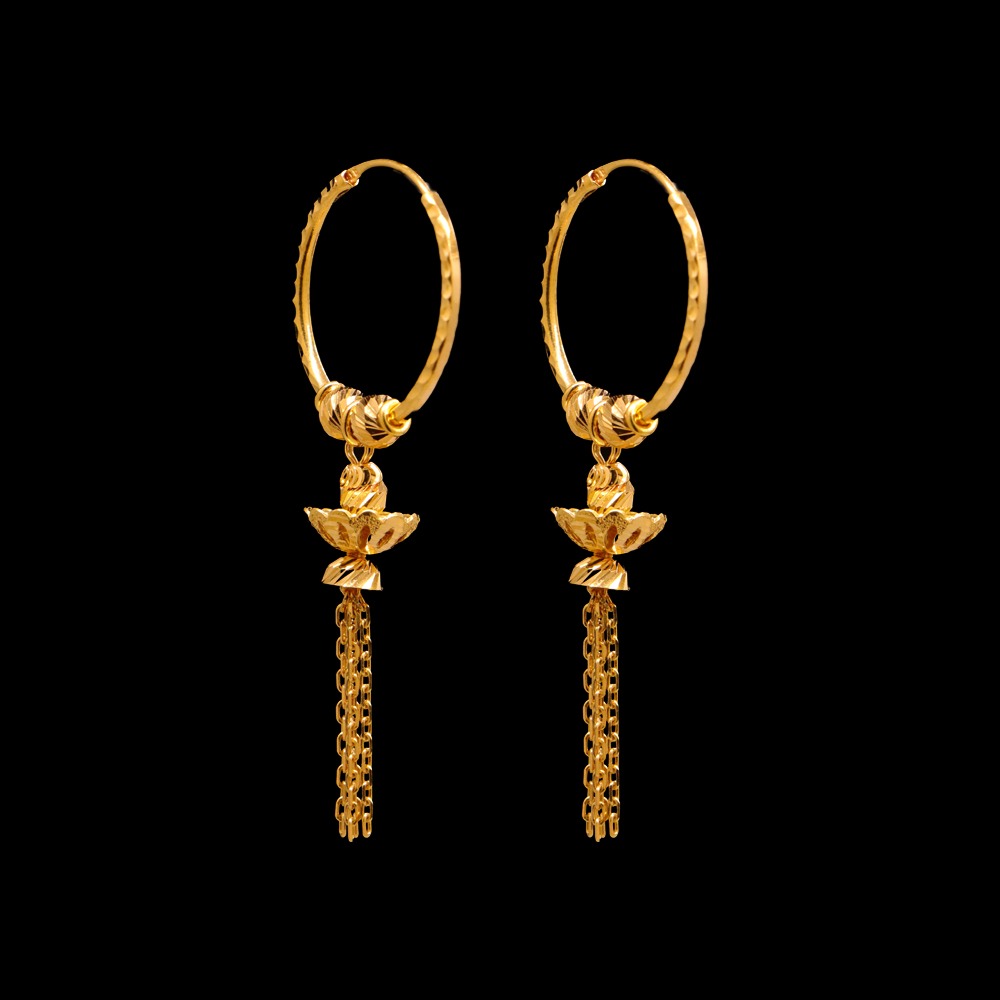 22K Gold Drop Earrings - SW16584