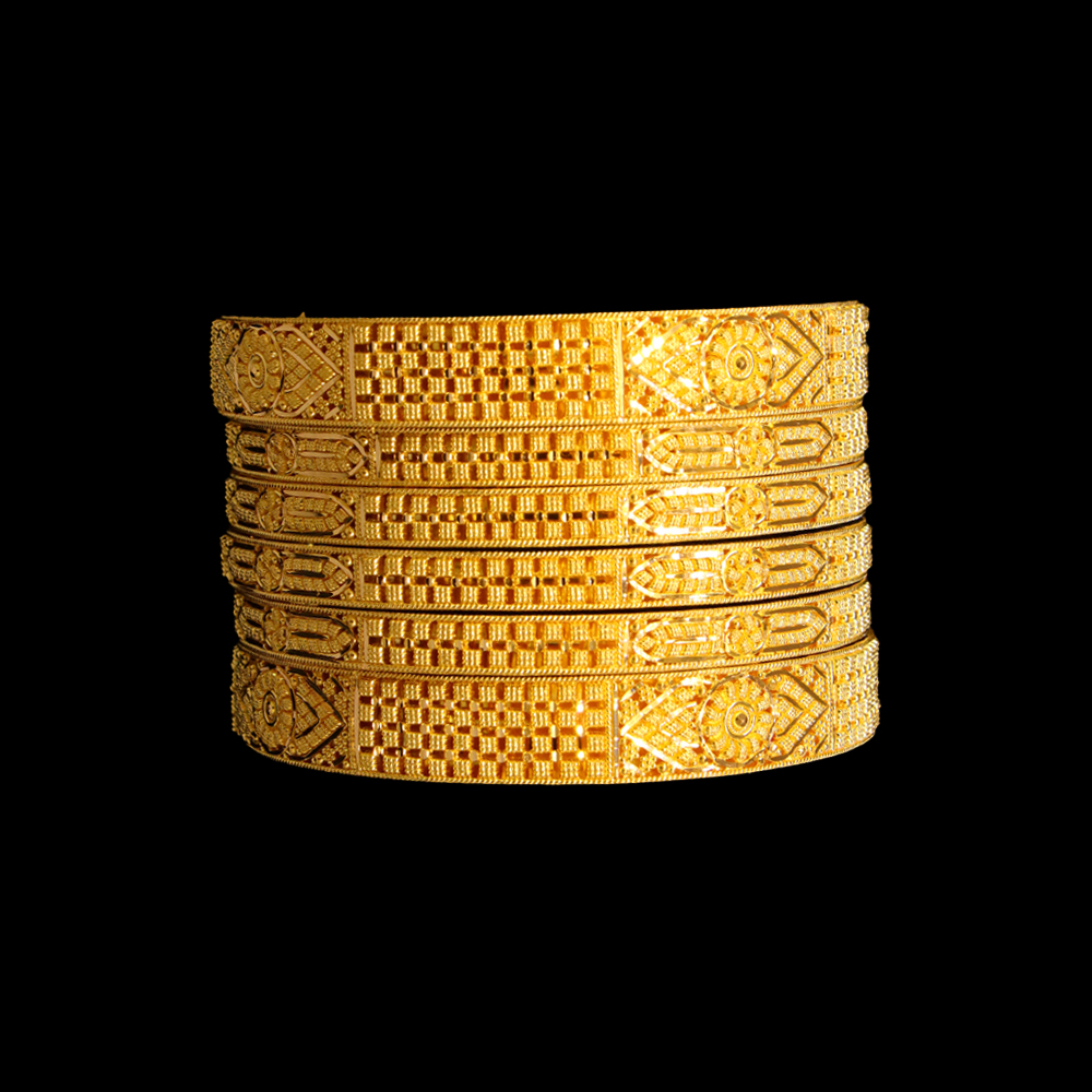 22K Gold Bangle Set, S (19) – SW18859 image 2 of 2