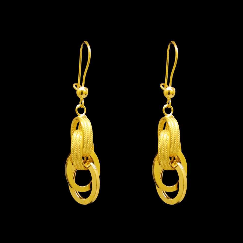 21K Gold Stud Drop Earrings - SW29568