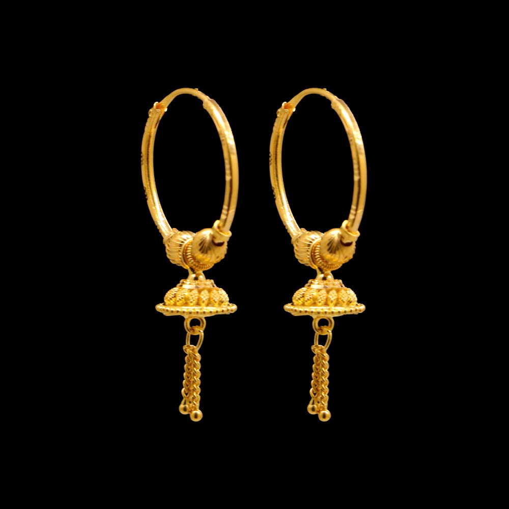 22K Gold Hoop Earrings - SW16585