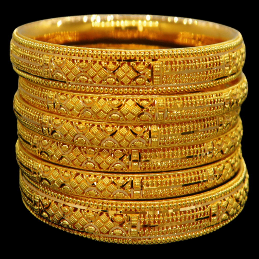 22K Gold Bangle Set (M)