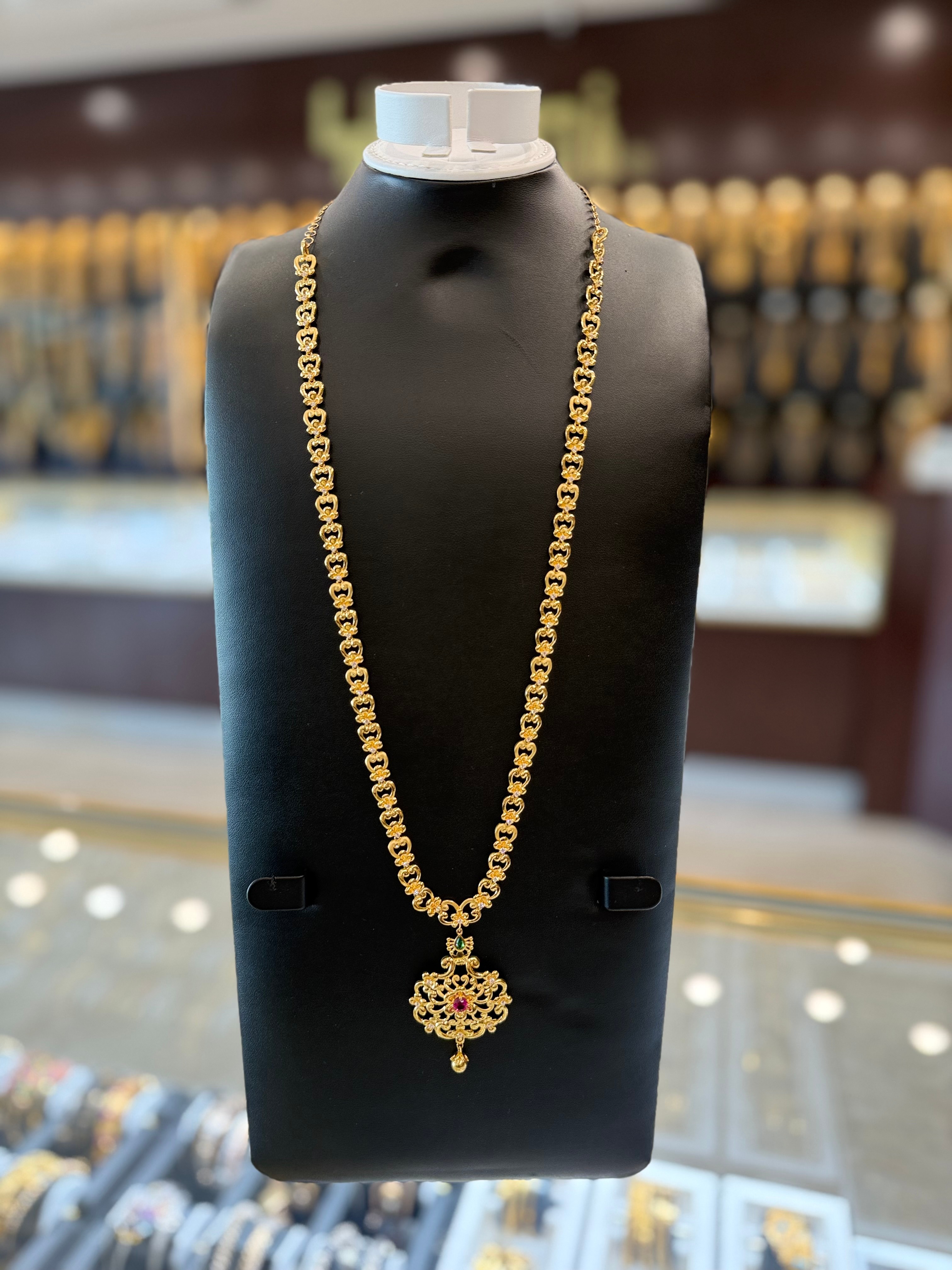 22K Gold Long Necklace - FL31717