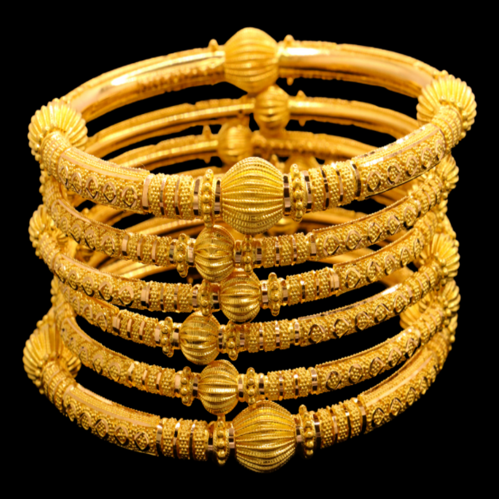 22K Gold Bangle Set (S)
