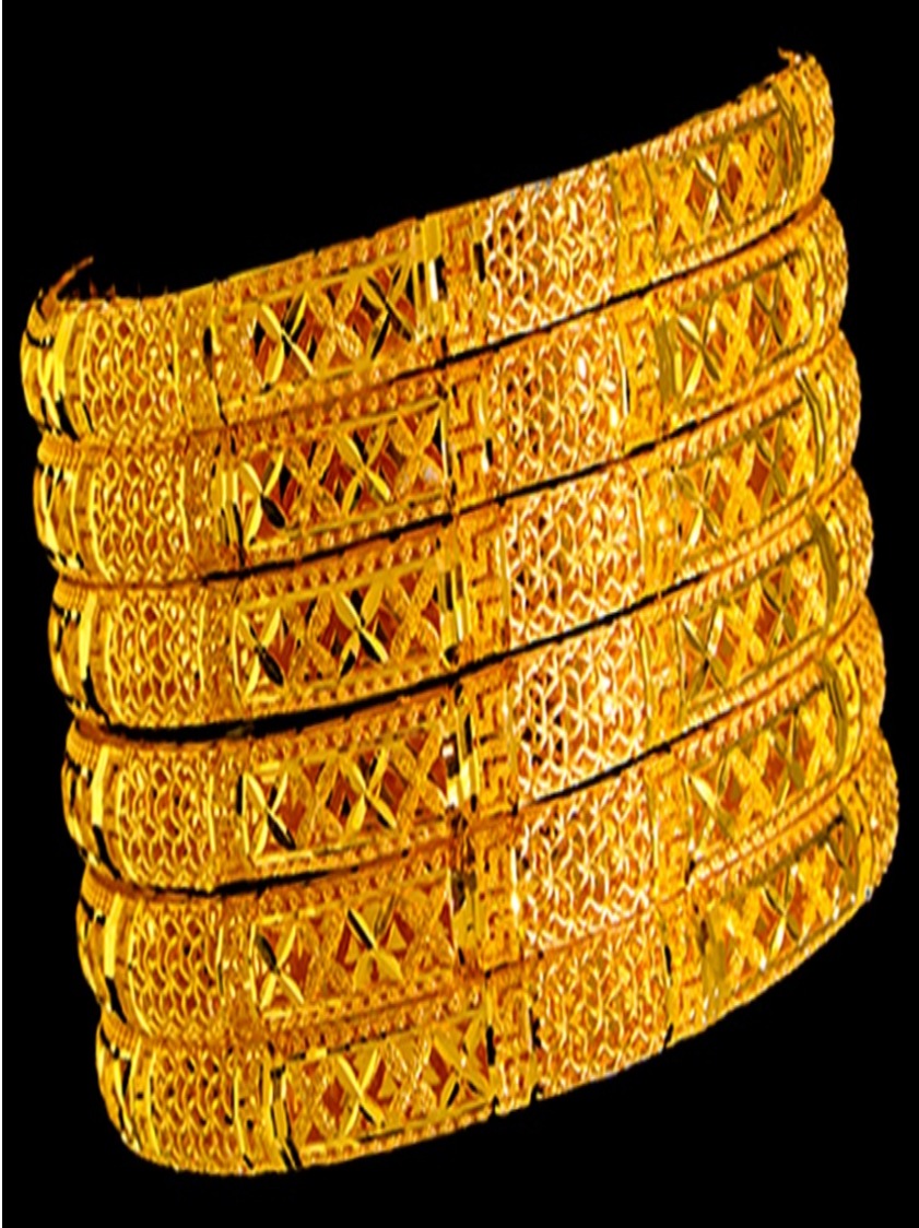 21K Gold Bangle Set, L (21) – 39067 image 2 of 2