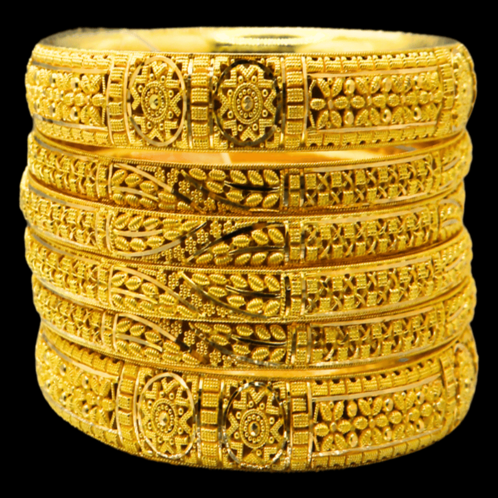 22K Gold Bangle Set (S)