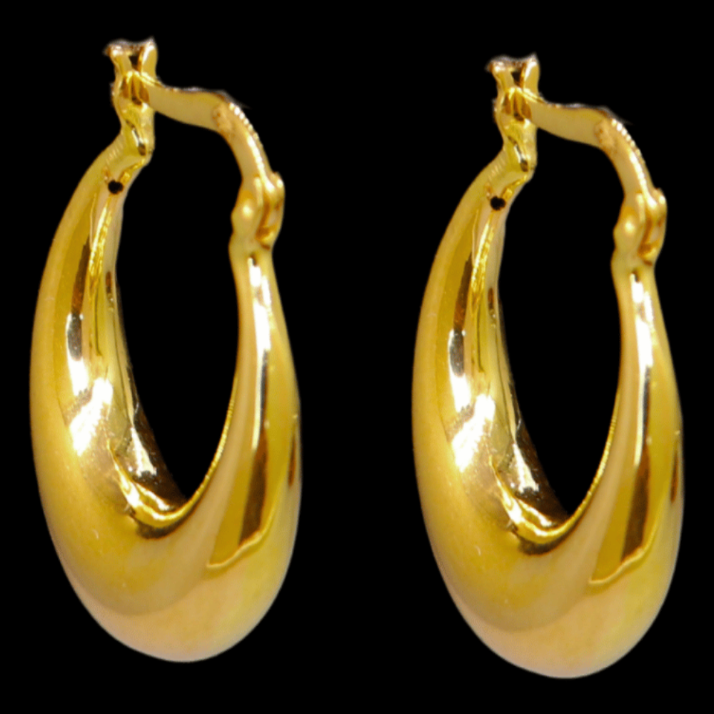 21K Gold Stud Drop Earrings - SW32963