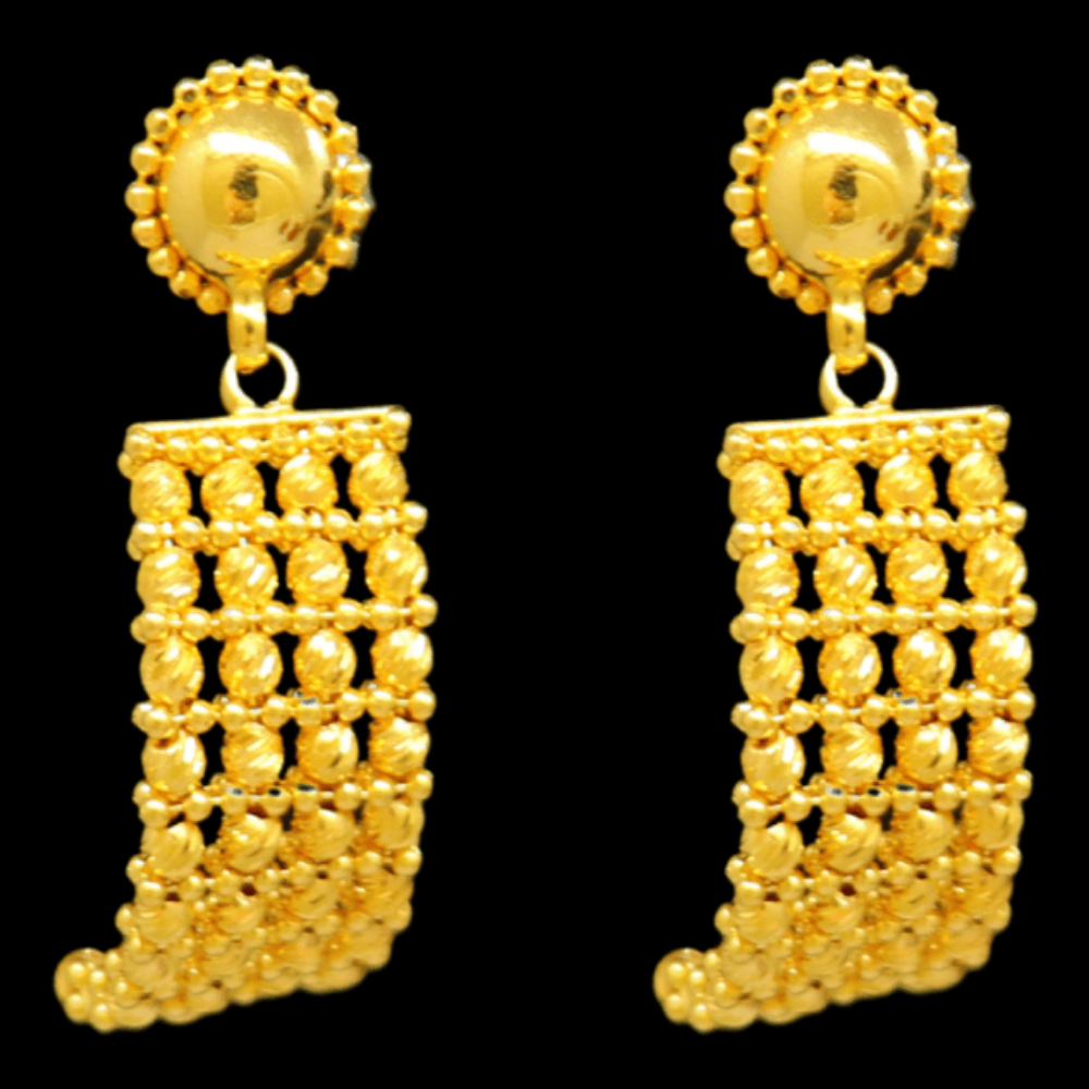 21K Gold Stud Drop Earrings - SW33033