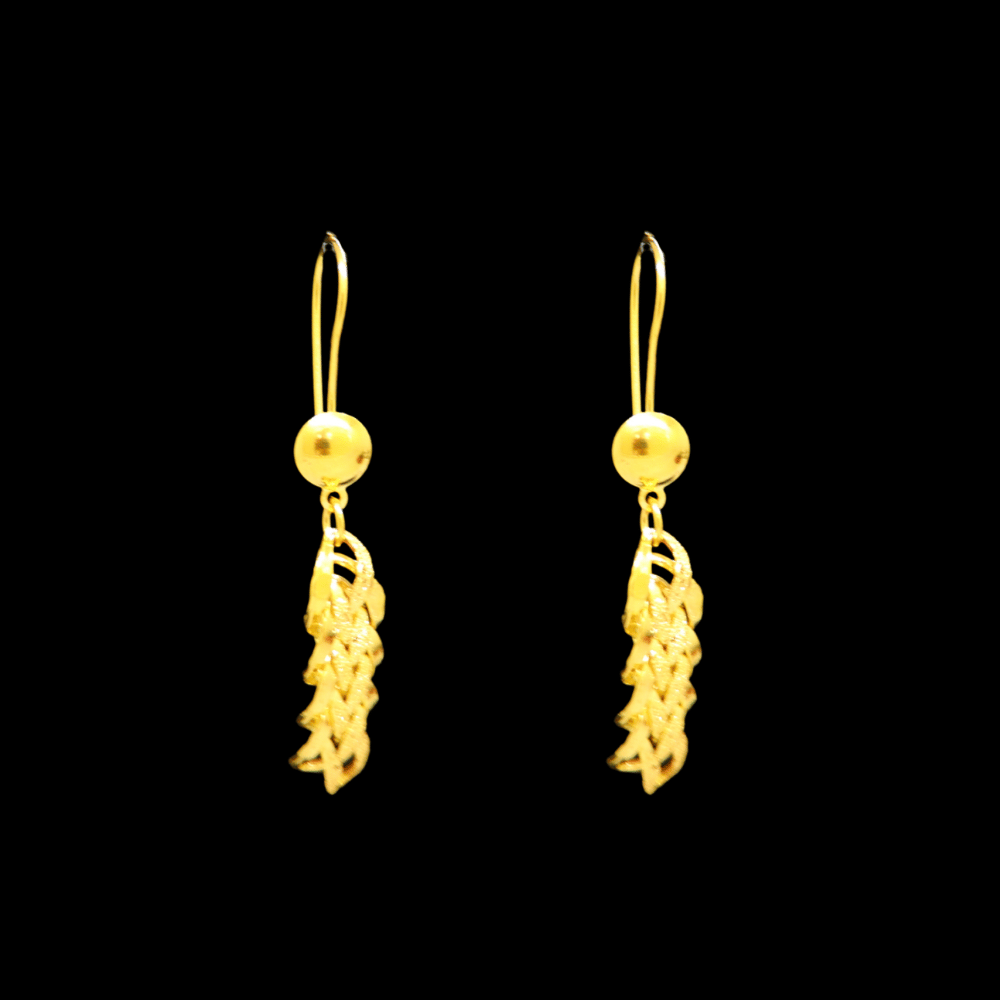 21K Gold Stud Drop Earrings - SW33326