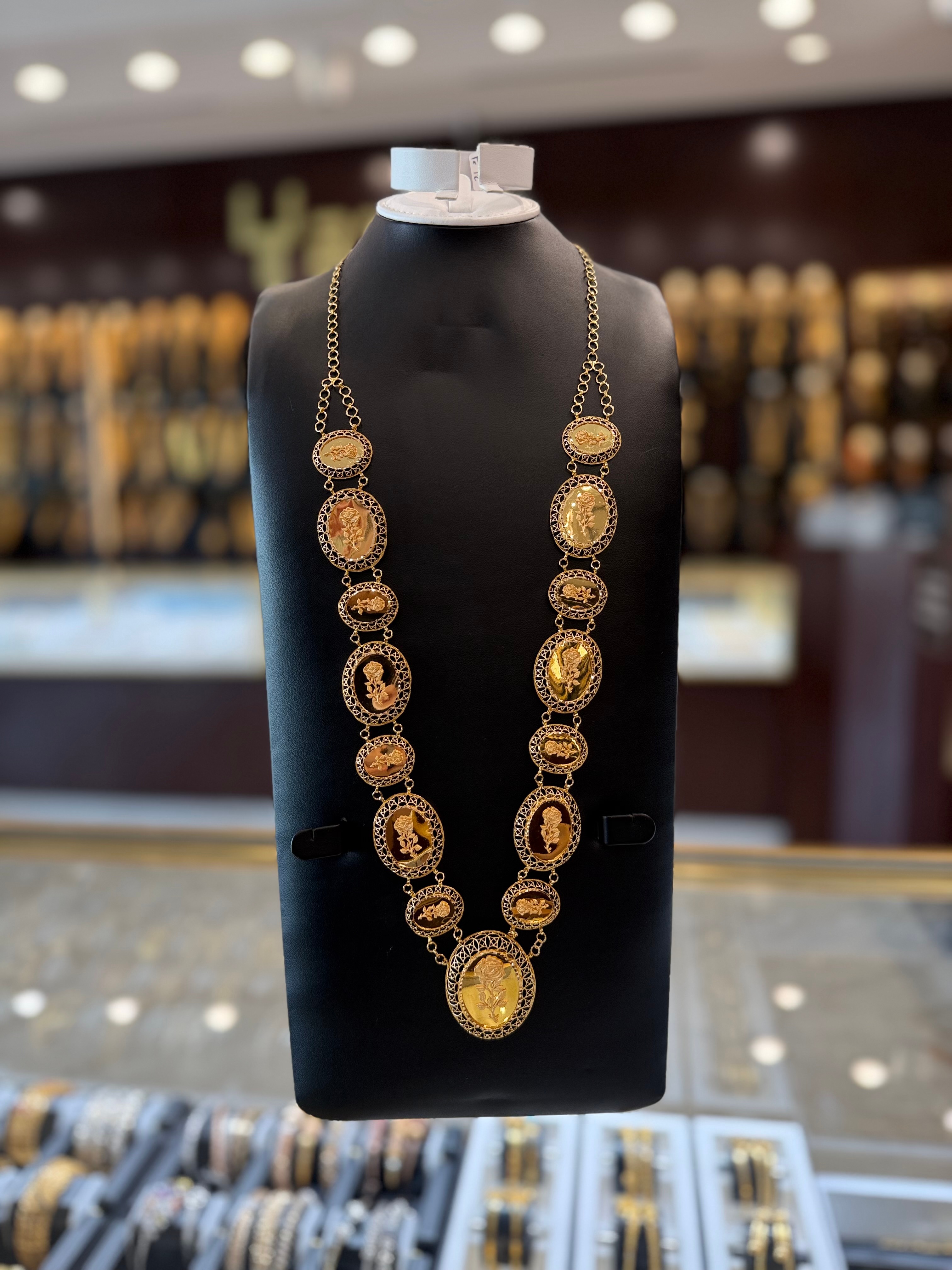 21K Gold Long Necklace - FL30632