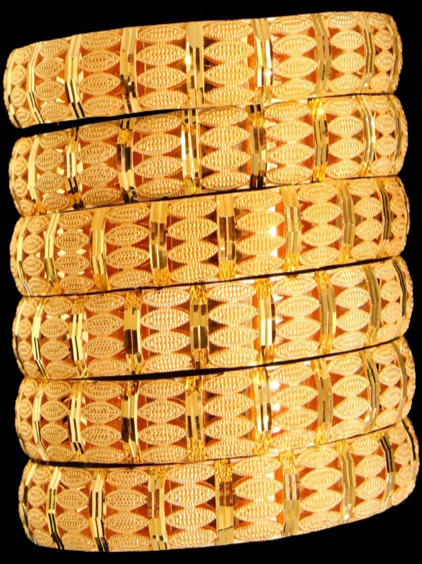 21K Gold Bangle Set, L (21) – 39806 image 2 of 2