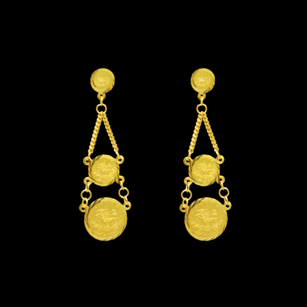 21K Gold Drop Earrings - SW33621