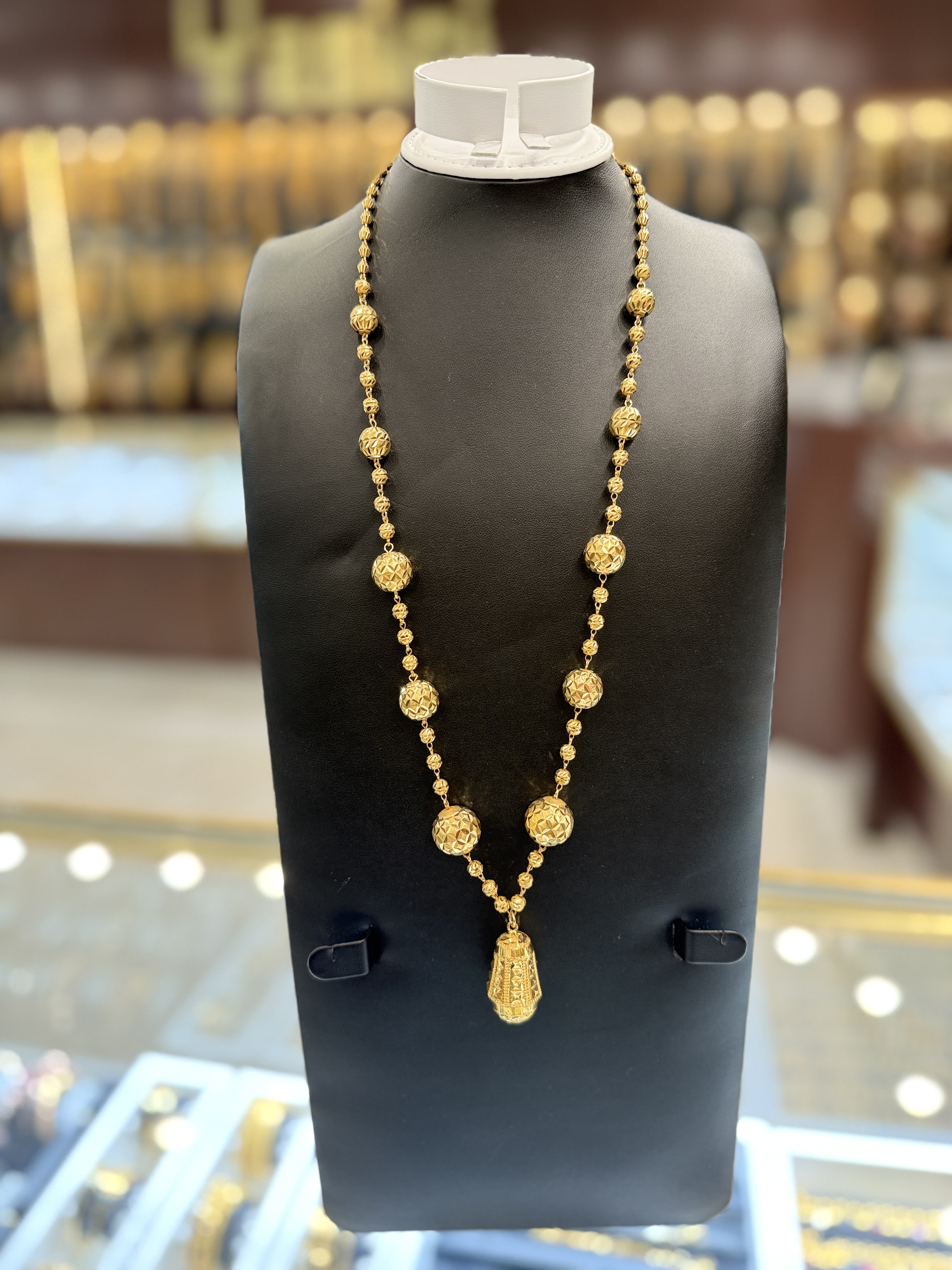 21K Gold Long Necklace - FL28053