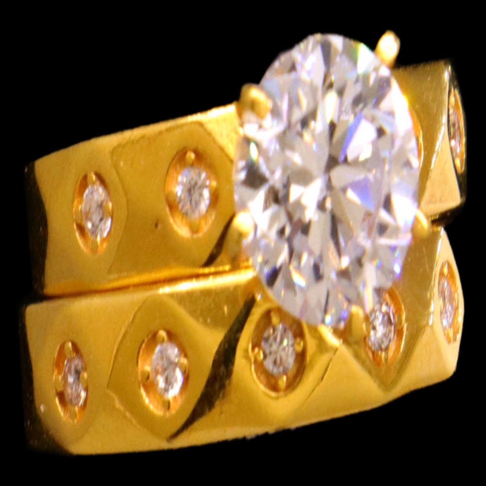 21K Gold Bridal Ring Set