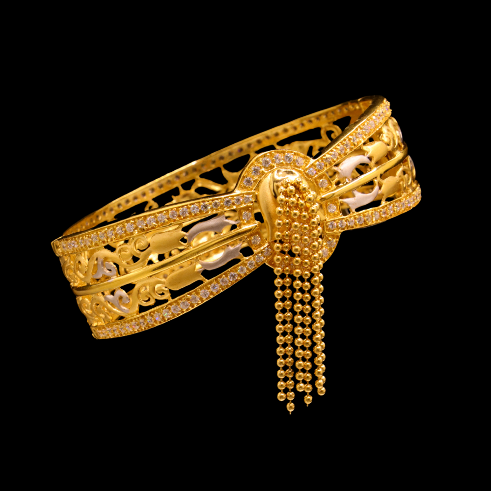 21K Gold Bangle Bracelet – SB25055 image 2 of 2