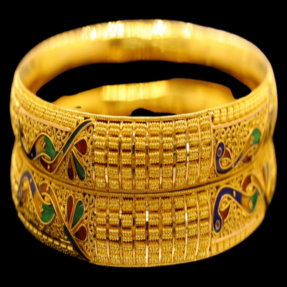 22K Gold Bangle Set (M)
