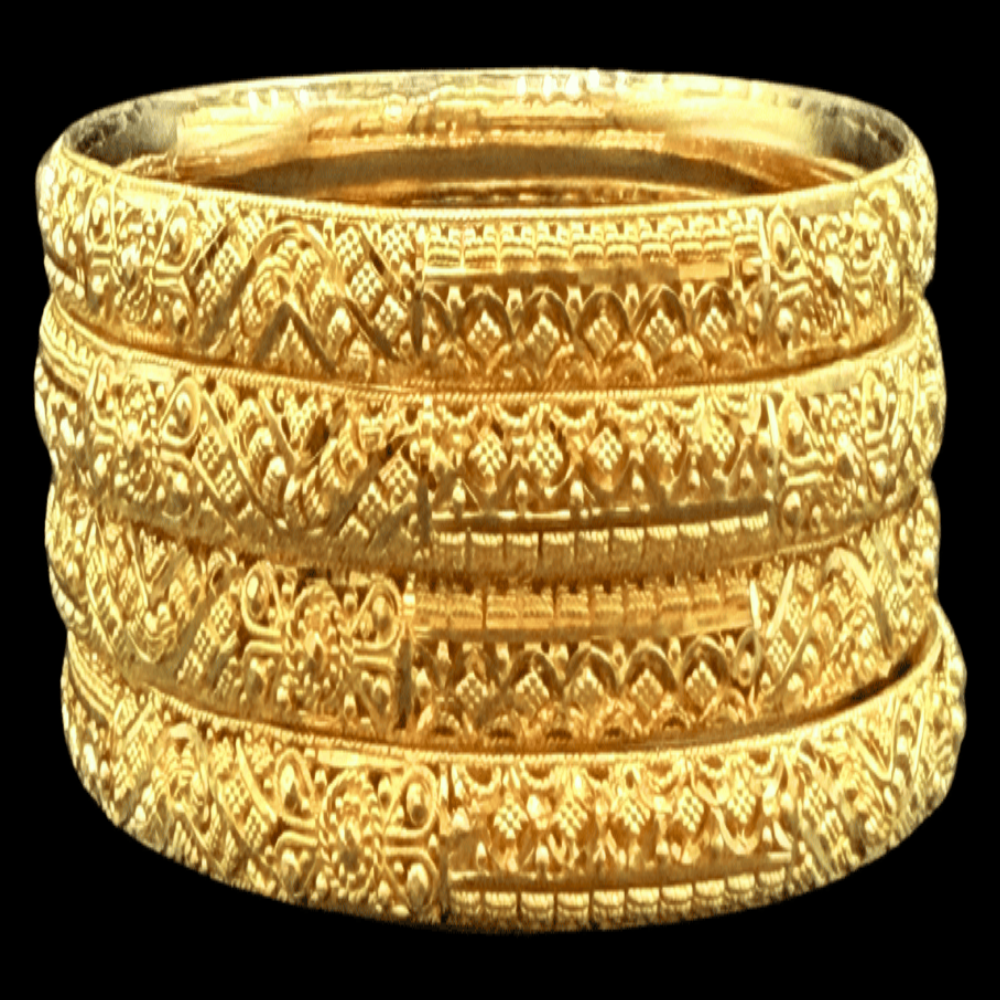 22K Gold Bangle Set (S)