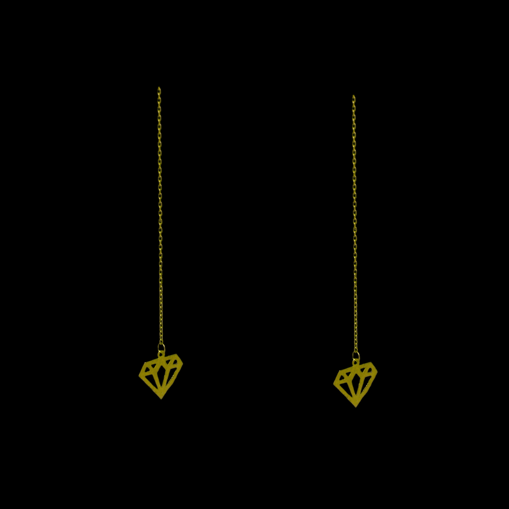 21K Gold Stud Drop Earrings - SW32512