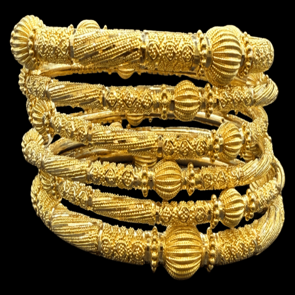 22K Gold Bangle Set (L)