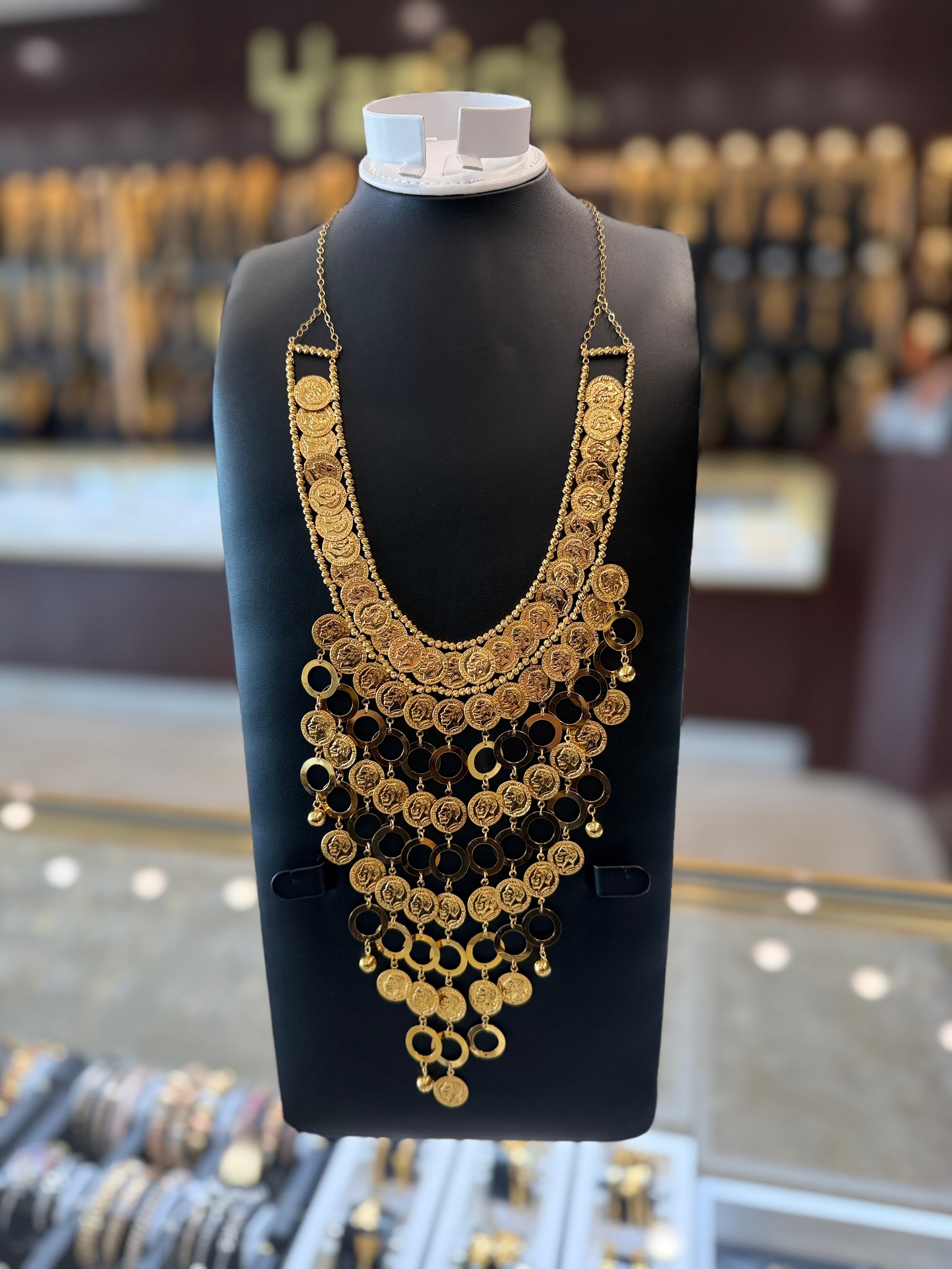 21K Gold Long Necklace - FL31381