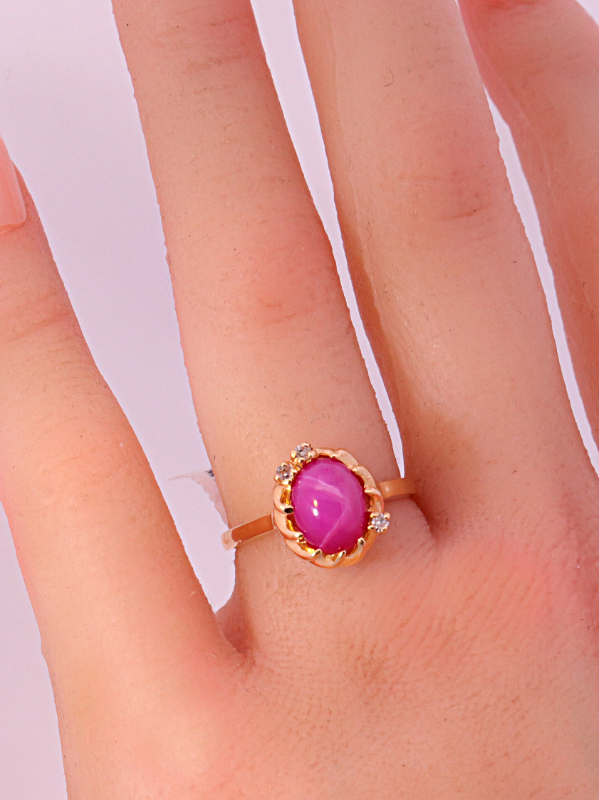 Natural Ruby Diamond Ring