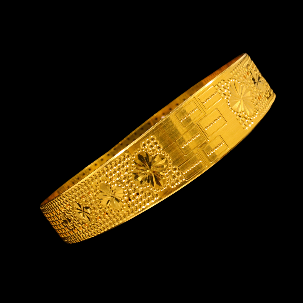 21K Gold Bangle Bracelet – SB25079 image 2 of 2