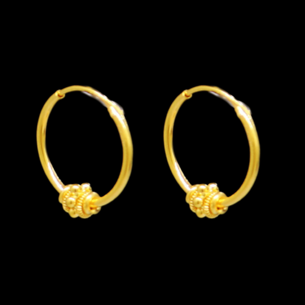 22K Gold Stud Drop Earrings - SW33375