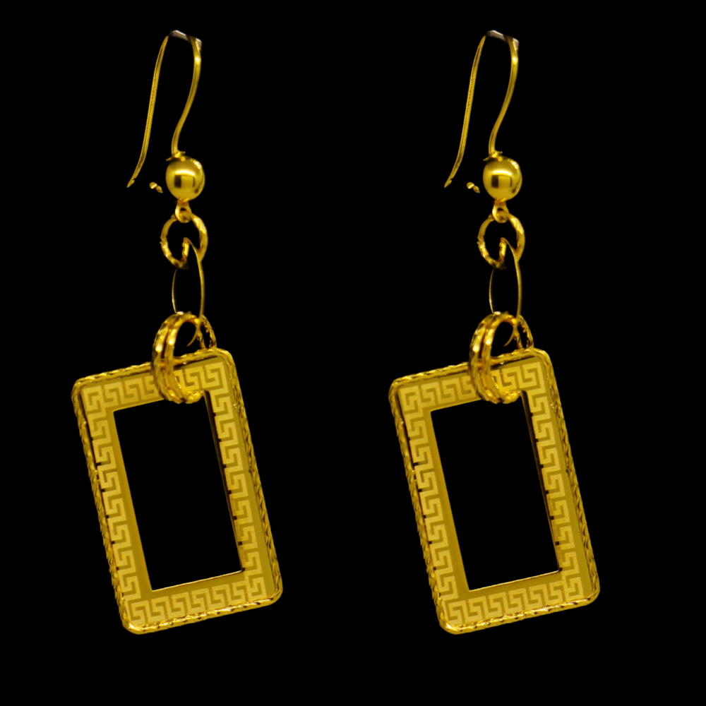21K Gold Drop Earrings - SW27174