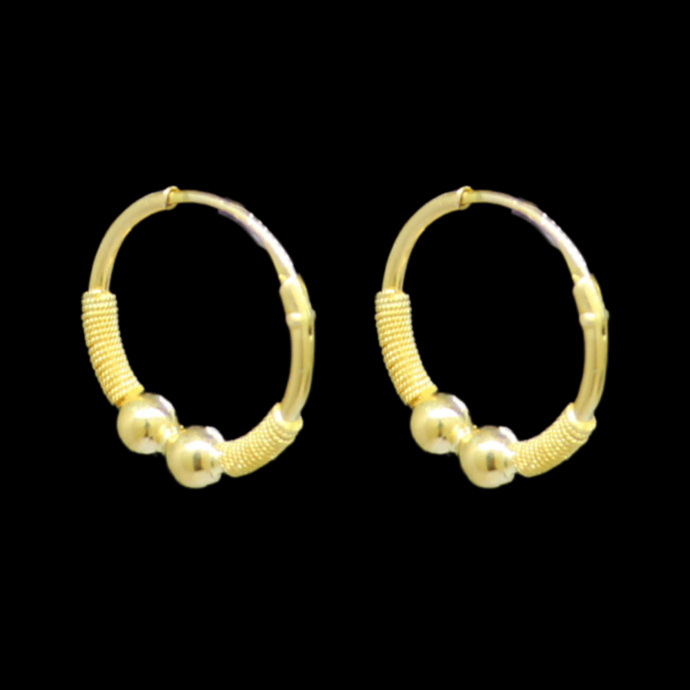 22K Gold Stud Drop Earrings - SW33376