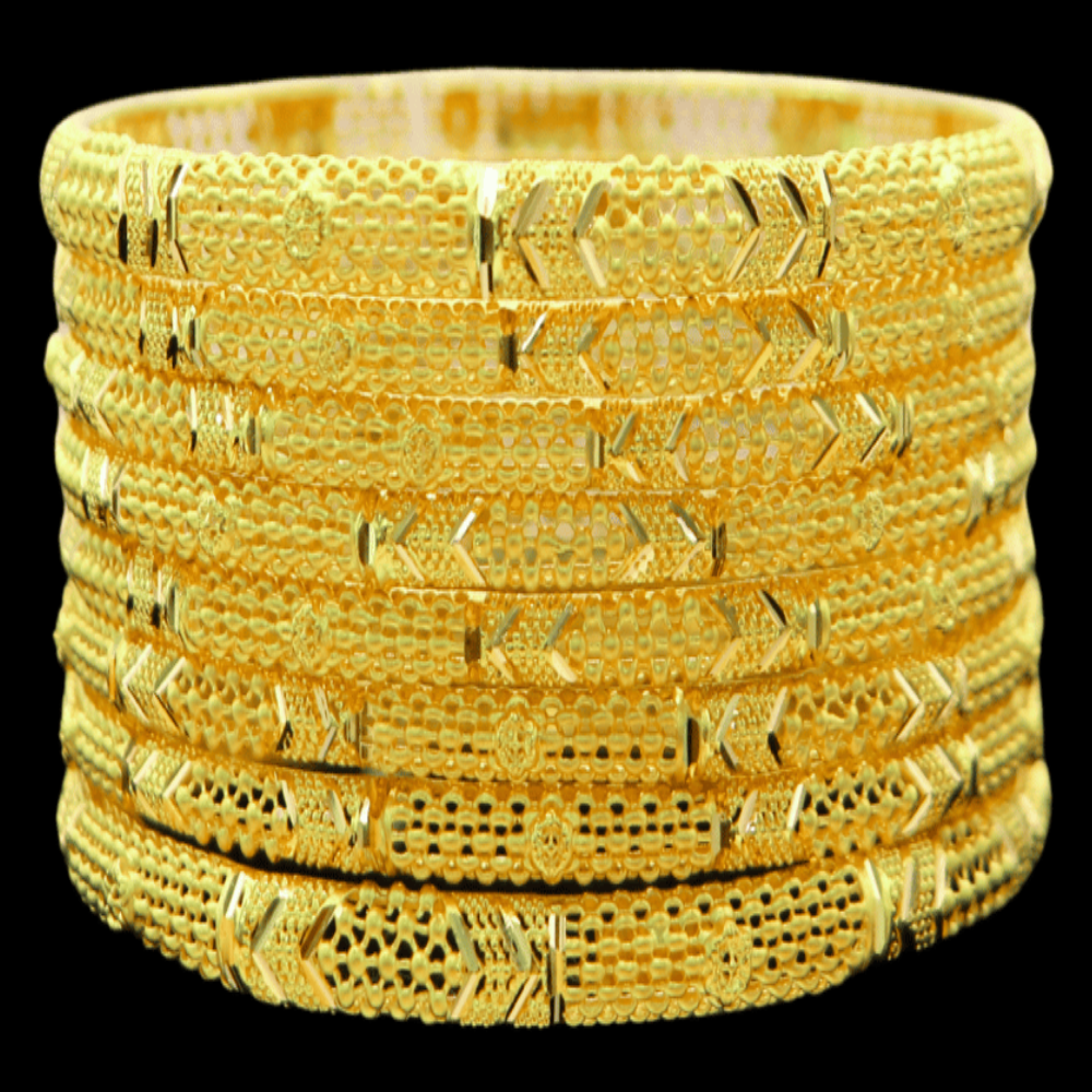 22K Gold Bangle Set (M)