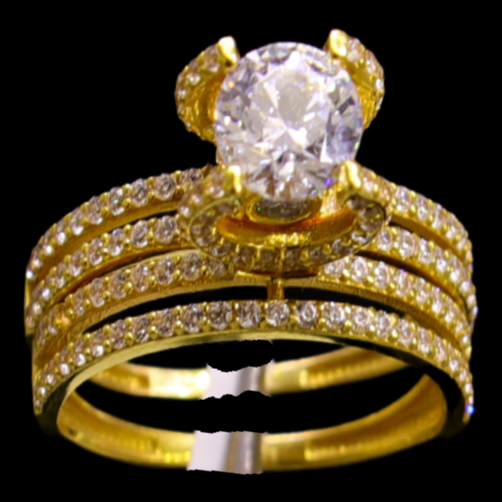 21K Gold Bridal Ring Set
