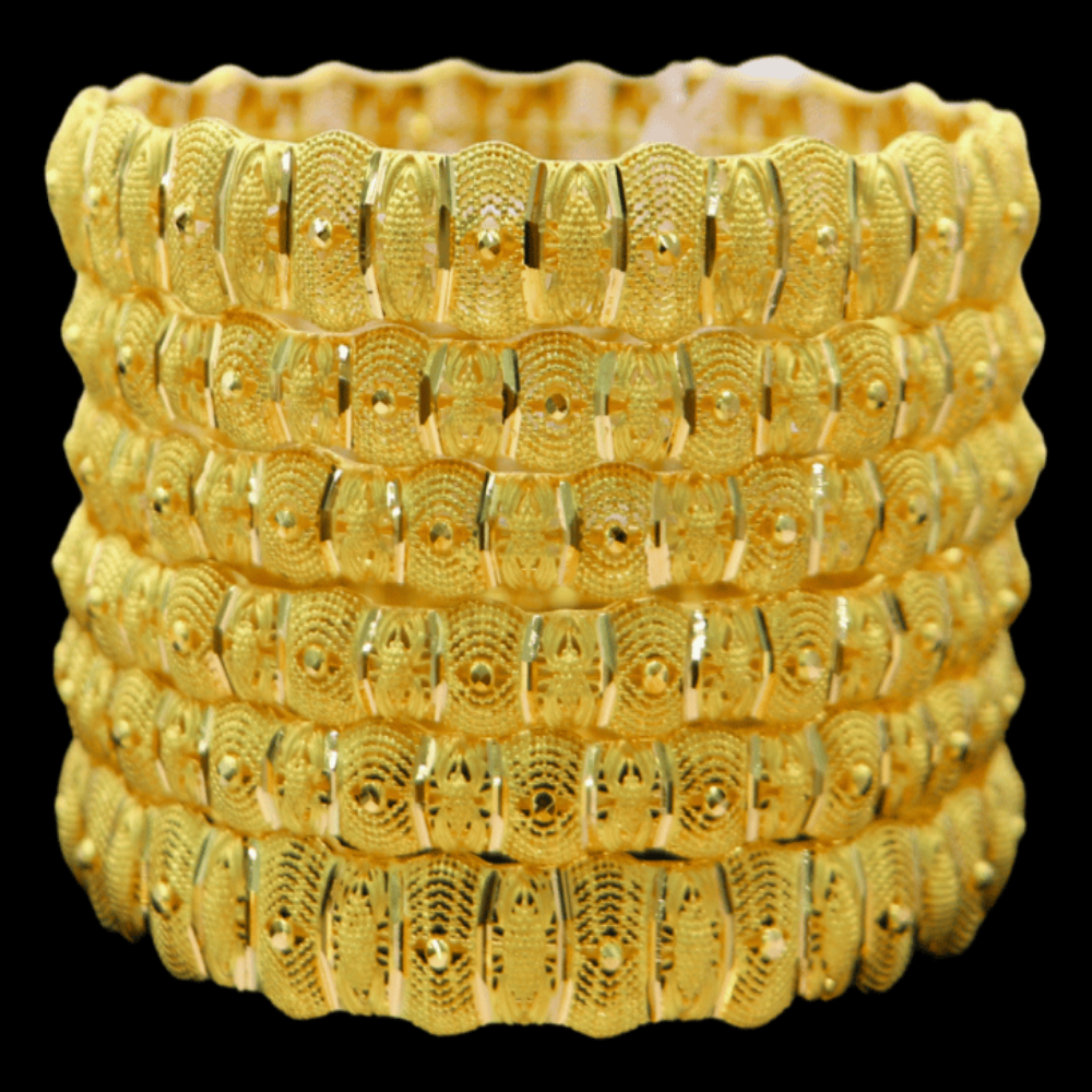 22K Gold Bangle Set (M)