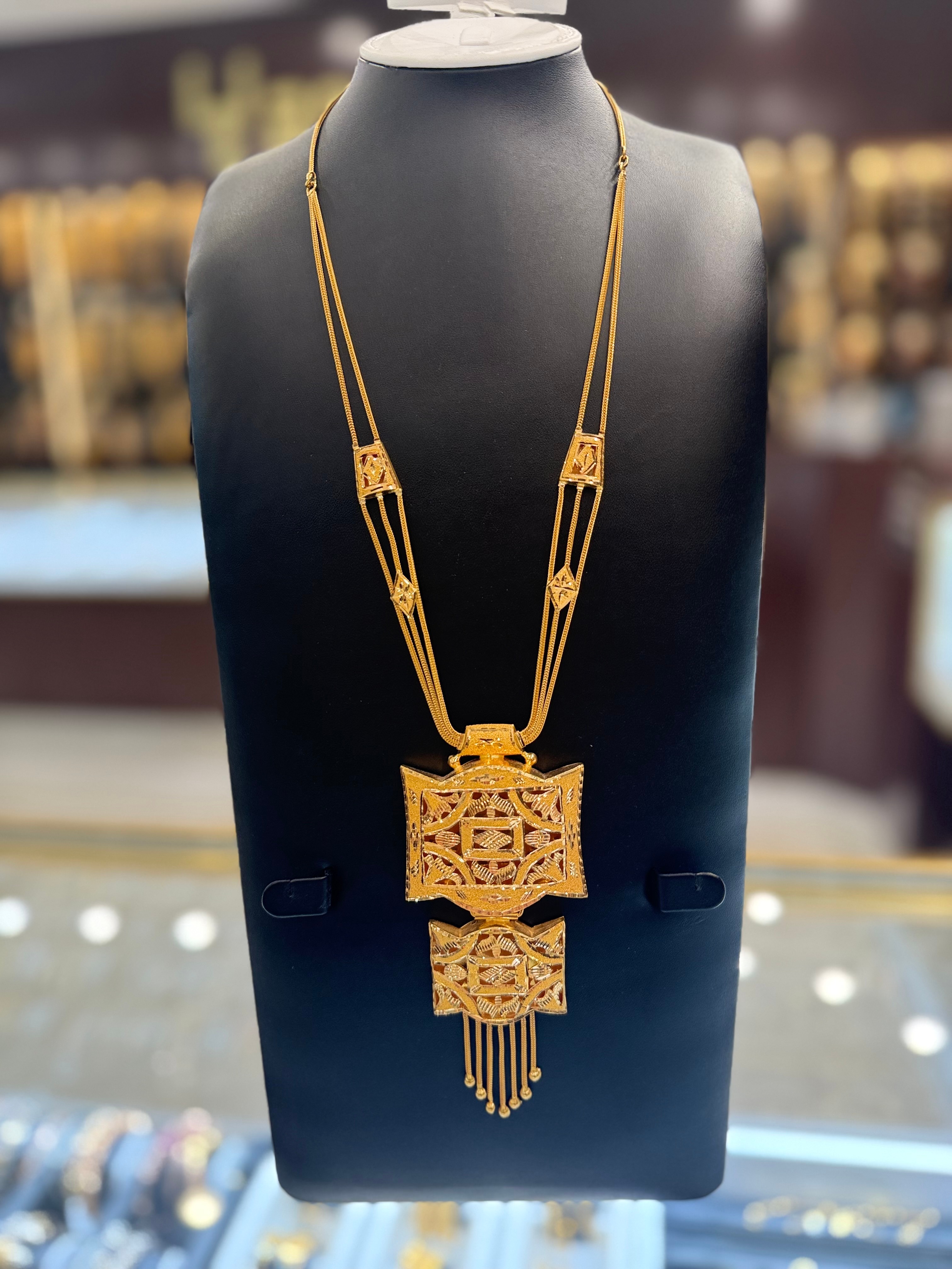 21K Gold Long Necklace - FL28054