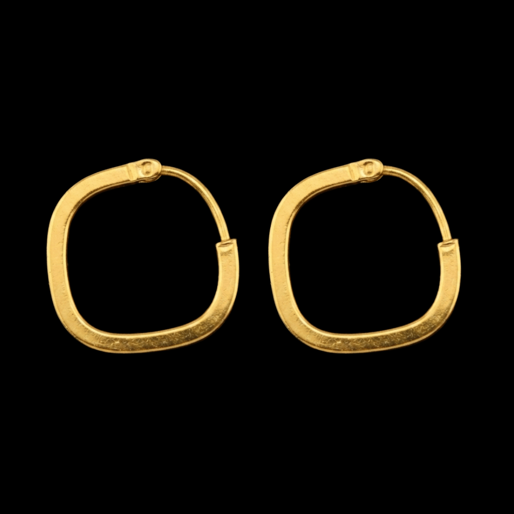 21K Gold Stud Drop Earrings - SW32980