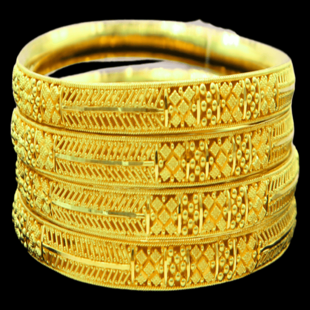 22K Gold Bangle Set (S)