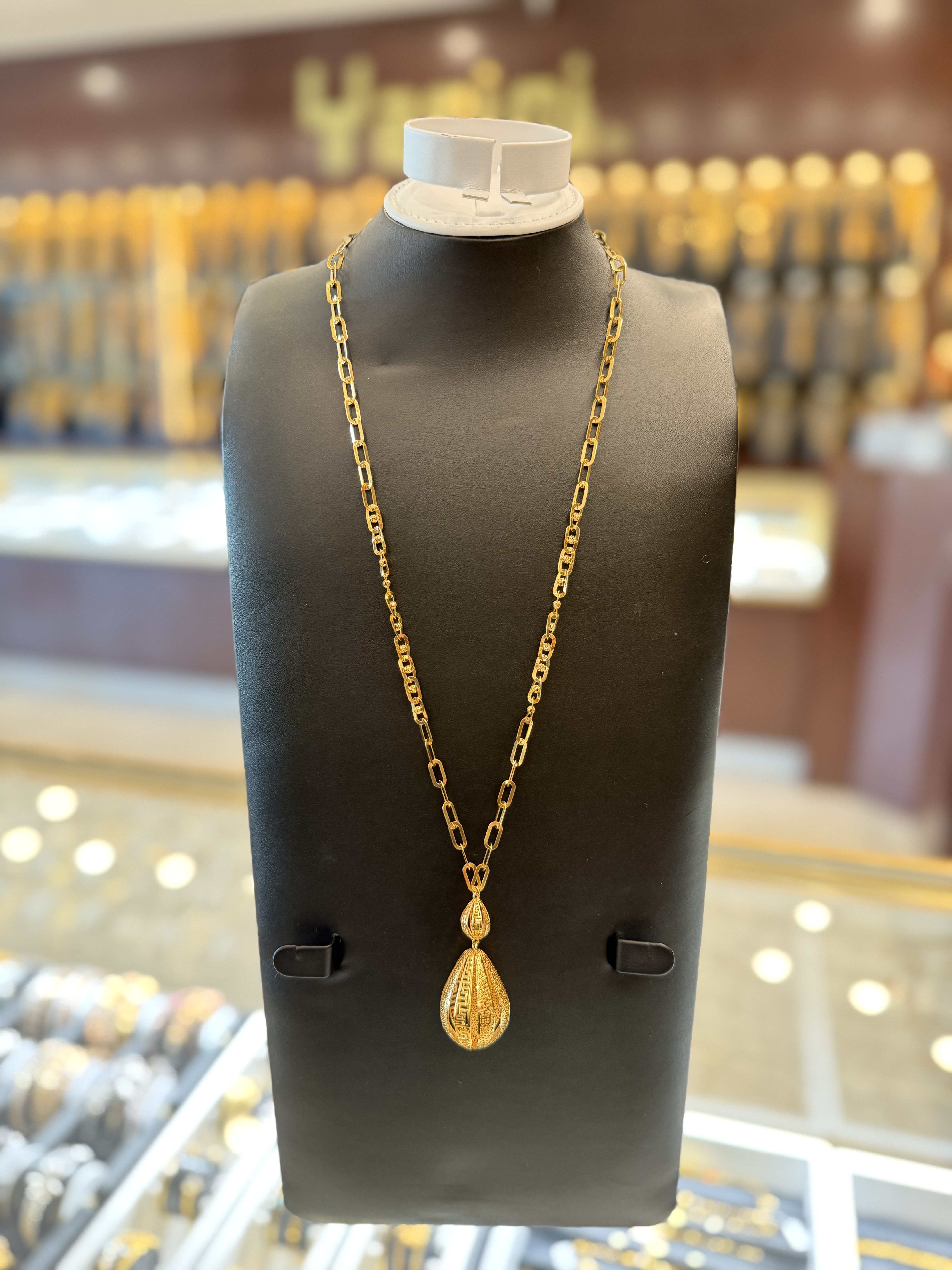 21K Gold Long Necklace - FL31490