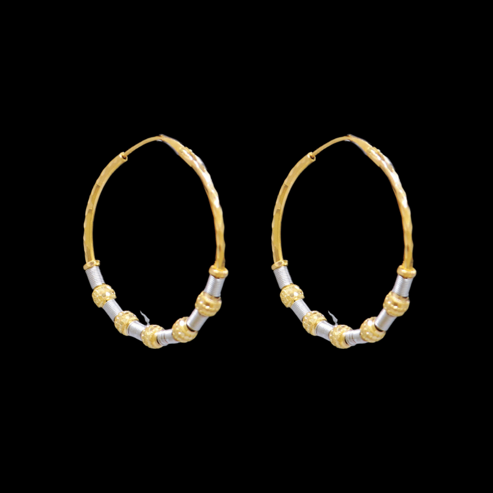 22K Gold Stud Drop Earrings - SW33374
