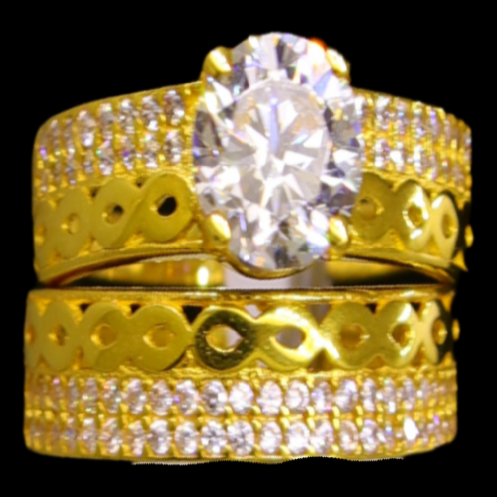 21K Gold Bridal Ring Set