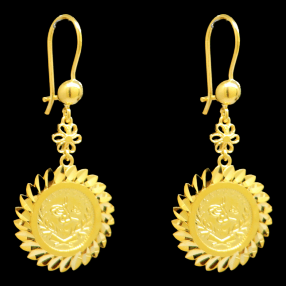 21K Gold Drop Earrings - SW31825